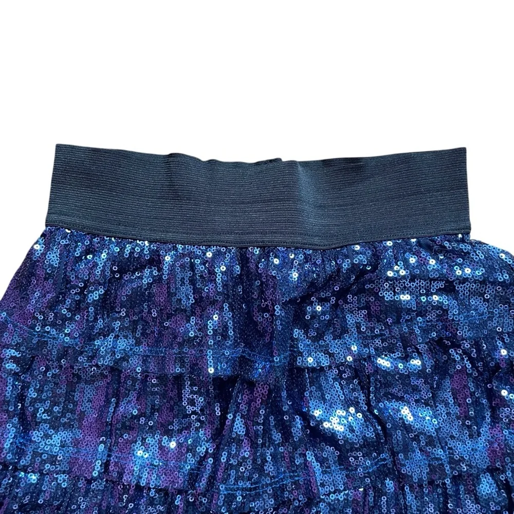 The Children’s Place Sequin Ruffle Skirt Blue Purple Girls Size 6X/7